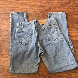 Vintage Levis 550 Jeans Mens 34x34 Blue Relaxed Fit Tapered Leg Denim 90s Orange